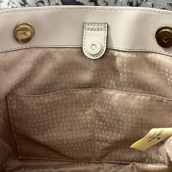 Kate Spade A La Vita Ostrich Halsey Tote Bag Sidewalk Off White Large - Picture 16 of 16